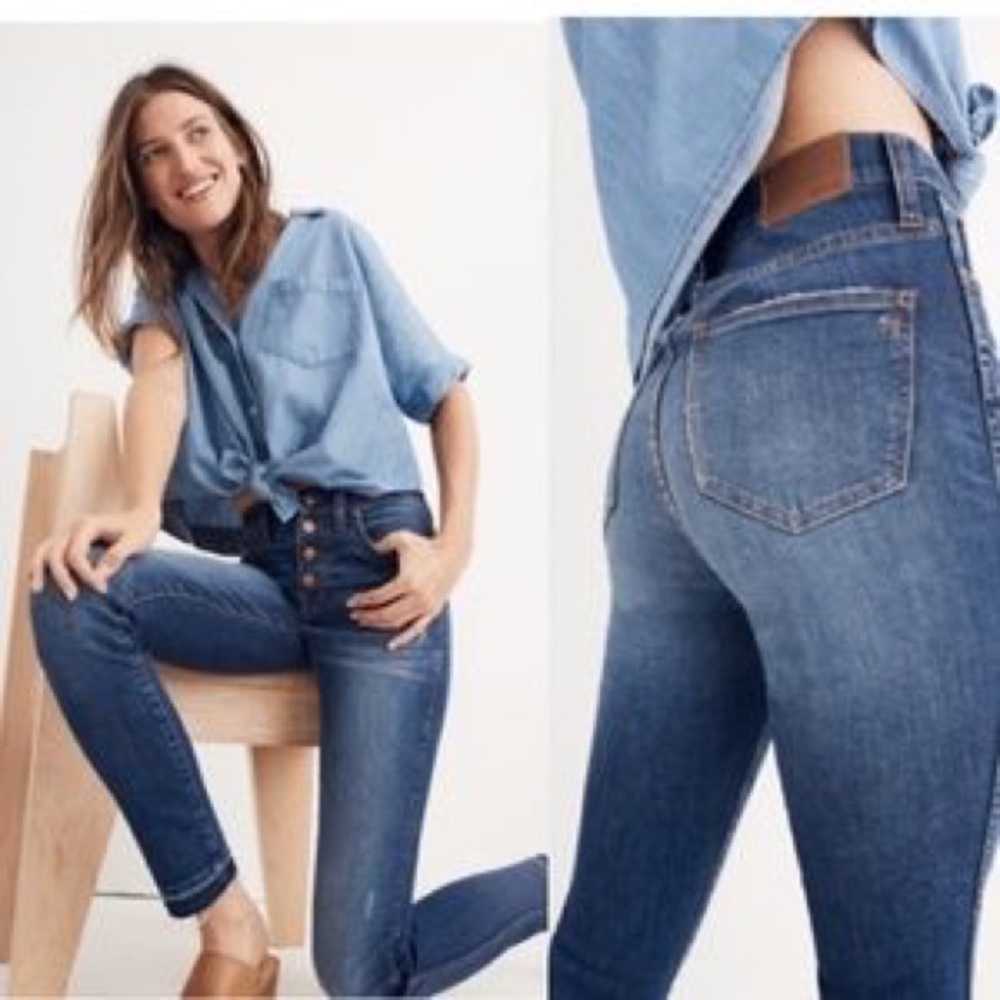 Madewell 10” button up skinny jeans
